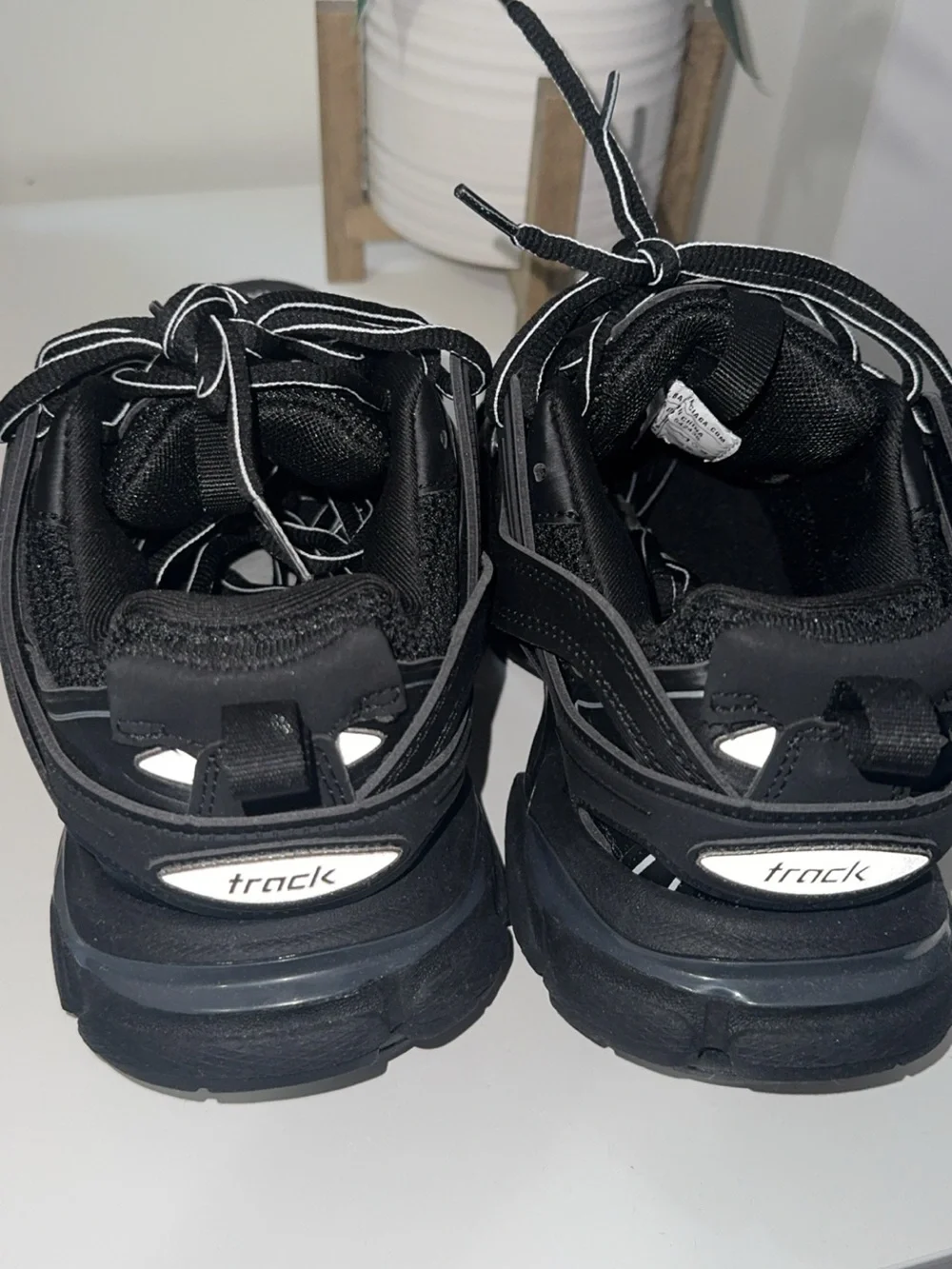 balenciaga black track sneakers size 8